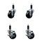 Service Caster 3'' SS Hard Rubber Wheel Swivel 1-1/8'' Expand Stem Caster Set 2 Brakes, 4PK SCC-SSEX20S314-HRS-2-TLB-2-118 - alternate 1